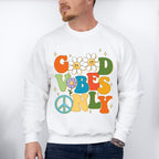 Good Vibes Only Flower Hippie Design - Good Vibes Unisex Crewneck T-Shirt Sweatshirt Hoodie