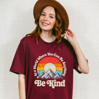 Be Kind Mountain Sun Colorful Design - Be Kind Unisex Crewneck T-Shirt Sweatshirt Hoodie