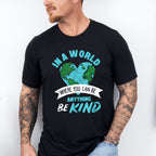 Be Kind Heart World Blue Design - Be Kind Unisex Crewneck T-Shirt Sweatshirt Hoodie