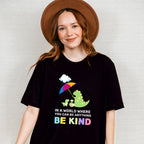 Be Kind Dinosaur Umbrella Design - Be Kind Unisex Crewneck T-Shirt Sweatshirt Hoodie