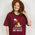 Be Kind Dinosaur Umbrella Design - Be Kind Unisex Crewneck T-Shirt Sweatshirt Hoodie