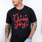 Choose Joy Red Cursive Design - Quotes Unisex Crewneck T-Shirt Sweatshirt Hoodie