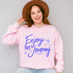 Enjoy The Journey Purple Cursive Design - Quotes Unisex Crewneck T-Shirt Sweatshirt Hoodie