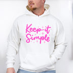 Keep It Simple Purple Cursive Design - Quotes Unisex Crewneck T-Shirt Sweatshirt Hoodie