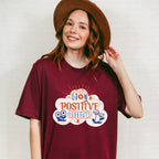 Grow Positive Thoughts Orange And Blue Design - Quotes Unisex Crewneck T-Shirt Sweatshirt Hoodie