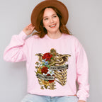 Kinda Emotional Flower Skeleton Design - Skeleton Unisex Crewneck T-Shirt Sweatshirt Hoodie