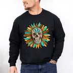 Skeleton Leopard Print Flower Design - Skeleton Unisex Crewneck T-Shirt Sweatshirt Hoodie
