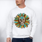 Skeleton Leopard Print Flower Design - Skeleton Unisex Crewneck T-Shirt Sweatshirt Hoodie