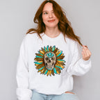 Skeleton Leopard Print Flower Design - Skeleton Unisex Crewneck T-Shirt Sweatshirt Hoodie