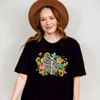 Skeleton Flowers Butterfly Design - Skeleton Unisex Crewneck T-Shirt Sweatshirt Hoodie