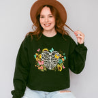 Skeleton Flowers Butterfly Design - Skeleton Unisex Crewneck T-Shirt Sweatshirt Hoodie