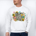 Skeleton Flowers Butterfly Design - Skeleton Unisex Crewneck T-Shirt Sweatshirt Hoodie