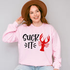 Suck It Crawfish Design - Crawfish Unisex Crewneck T-Shirt Sweatshirt Hoodie
