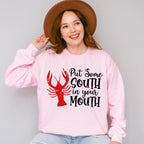 Put Some South In Your Mouth - Crawfish Unisex Crewneck T-Shirt Sweatshirt Hoodie