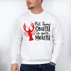 Put Some South In Your Mouth - Crawfish Unisex Crewneck T-Shirt Sweatshirt Hoodie