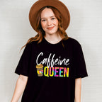 Caffeine Queen Colorful Design - Coffee Unisex Crewneck T-Shirt Sweatshirt Hoodie