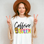 Caffeine Queen Colorful Design - Coffee Unisex Crewneck T-Shirt Sweatshirt Hoodie