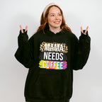 Mama Needs Coffee Leopard Print - Coffee Unisex Crewneck T-Shirt Sweatshirt Hoodie