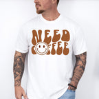 Need Coffee Smiley Design - Coffee Unisex Crewneck T-Shirt Sweatshirt Hoodie