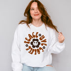 Peace Love Coffee Flower Design - Coffee Unisex Crewneck T-Shirt Sweatshirt Hoodie