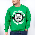 Fluff Around Find Out White Cat Design - Cats Unisex Crewneck T-Shirt Sweatshirt Hoodie