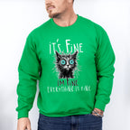 I'm Fine Everything Is Fine - Cats Unisex Crewneck T-Shirt Sweatshirt Hoodie
