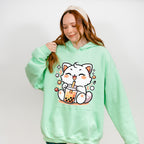 White Cat Boba Tea - Cats Unisex Crewneck T-Shirt Sweatshirt Hoodie