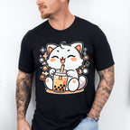 White Cat Boba Tea - Cats Unisex Crewneck T-Shirt Sweatshirt Hoodie