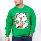White Cat Boba Tea - Cats Unisex Crewneck T-Shirt Sweatshirt Hoodie