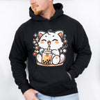 White Cat Boba Tea - Cats Unisex Crewneck T-Shirt Sweatshirt Hoodie