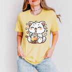 White Cat Boba Tea - Cats Unisex Crewneck T-Shirt Sweatshirt Hoodie