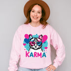 Karma Heart Glasses Cat Design - Cats Unisex Crewneck T-Shirt Sweatshirt Hoodie