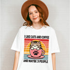I Like Cats And Coffee And Maybe Three People - Cats Unisex Crewneck T-Shirt Sweatshirt Hoodie