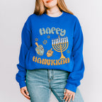Happy Hanukkah Candlestick Design - Hanukka Unisex Crewneck T-Shirt Sweatshirt Hoodie