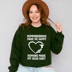 Hummingbirds Make Me Happy - Birds Unisex Crewneck T-Shirt Sweatshirt Hoodie