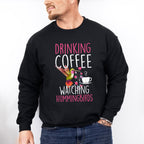 Drinking Coffee Watching Hummingbirds - Birds Unisex Crewneck T-Shirt Sweatshirt Hoodie
