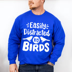 Easily Distracted By Birds Two Birds Design - Birds Unisex Crewneck T-Shirt Sweatshirt Hoodie