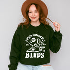 Easily Distracted By Birds Tree Design - Birds Unisex Crewneck T-Shirt Sweatshirt Hoodie