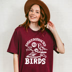 Easily Distracted By Birds Tree Design - Birds Unisex Crewneck T-Shirt Sweatshirt Hoodie