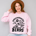 Easily Distracted By Birds Tree Design - Birds Unisex Crewneck T-Shirt Sweatshirt Hoodie