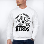 Easily Distracted By Birds Tree Design - Birds Unisex Crewneck T-Shirt Sweatshirt Hoodie