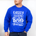 Easily Distracted By Birds Three Birds Design - Birds Unisex Crewneck T-Shirt Sweatshirt Hoodie