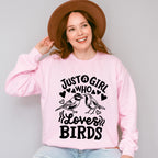 Just A Girl Who Loves Birds Two Bird Design - Birds Unisex Crewneck T-Shirt Sweatshirt Hoodie