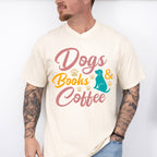 Dogs Books And Coffee - Dogs Unisex Crewneck T-Shirt Sweatshirt Hoodie