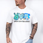 Peace Love Hanukkah Design - Hanukka Unisex Crewneck T-Shirt Sweatshirt Hoodie