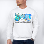 Peace Love Hanukkah Design - Hanukka Unisex Crewneck T-Shirt Sweatshirt Hoodie