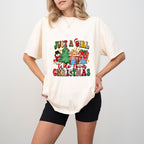 Just a Girl Christmas Doodles - Christmas Unisex Crewneck T-Shirt Sweatshirt Hoodie