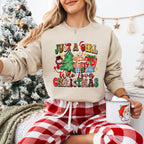 Just a Girl Christmas Doodles - Christmas Unisex Crewneck T-Shirt Sweatshirt Hoodie