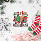 Just a Girl Christmas Doodles - Christmas Unisex Crewneck T-Shirt Sweatshirt Hoodie