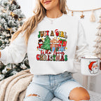 Just a Girl Christmas Doodles - Christmas Unisex Crewneck T-Shirt Sweatshirt Hoodie